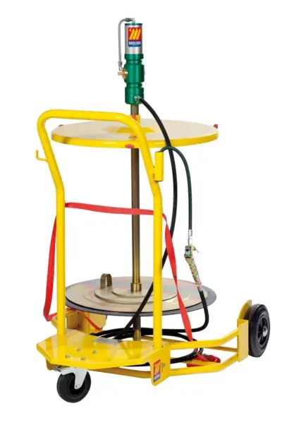 Pneumatische vetpomp set met wielen voor vat 200-220 Kg