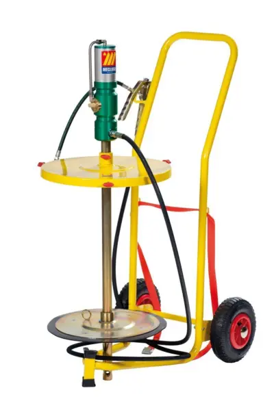 Pneumatische vetpomp set met wielen voor vat 18-30kg